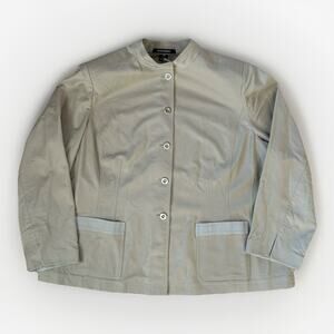 Ellen Tracy Women's Taupe Khaki Jacket Womens Size 24 Minimalist Cotton